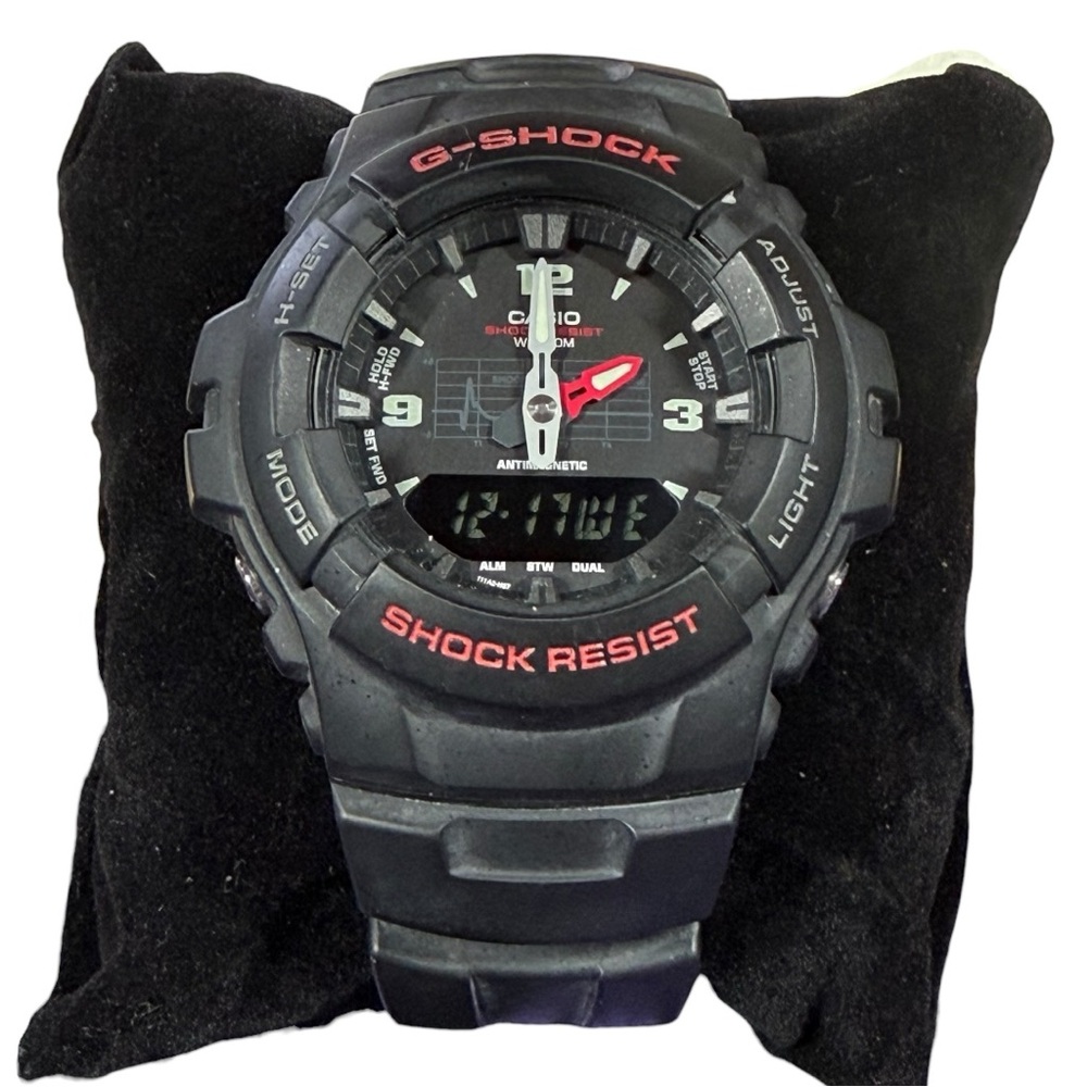 Casio G-Shock G-100 Black on Black Analog-Digital Watch Shock Resistant